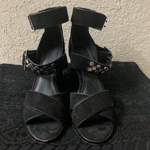 Rebecca Minkoff Jennifer Suede Studded Block Heels *Size 7*
